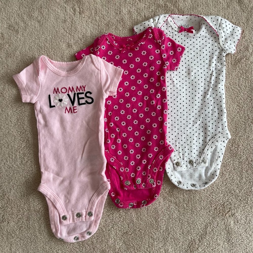 Child of Mine Baby Girl Short Sleeve Onesie Bodysuit Newborn NB